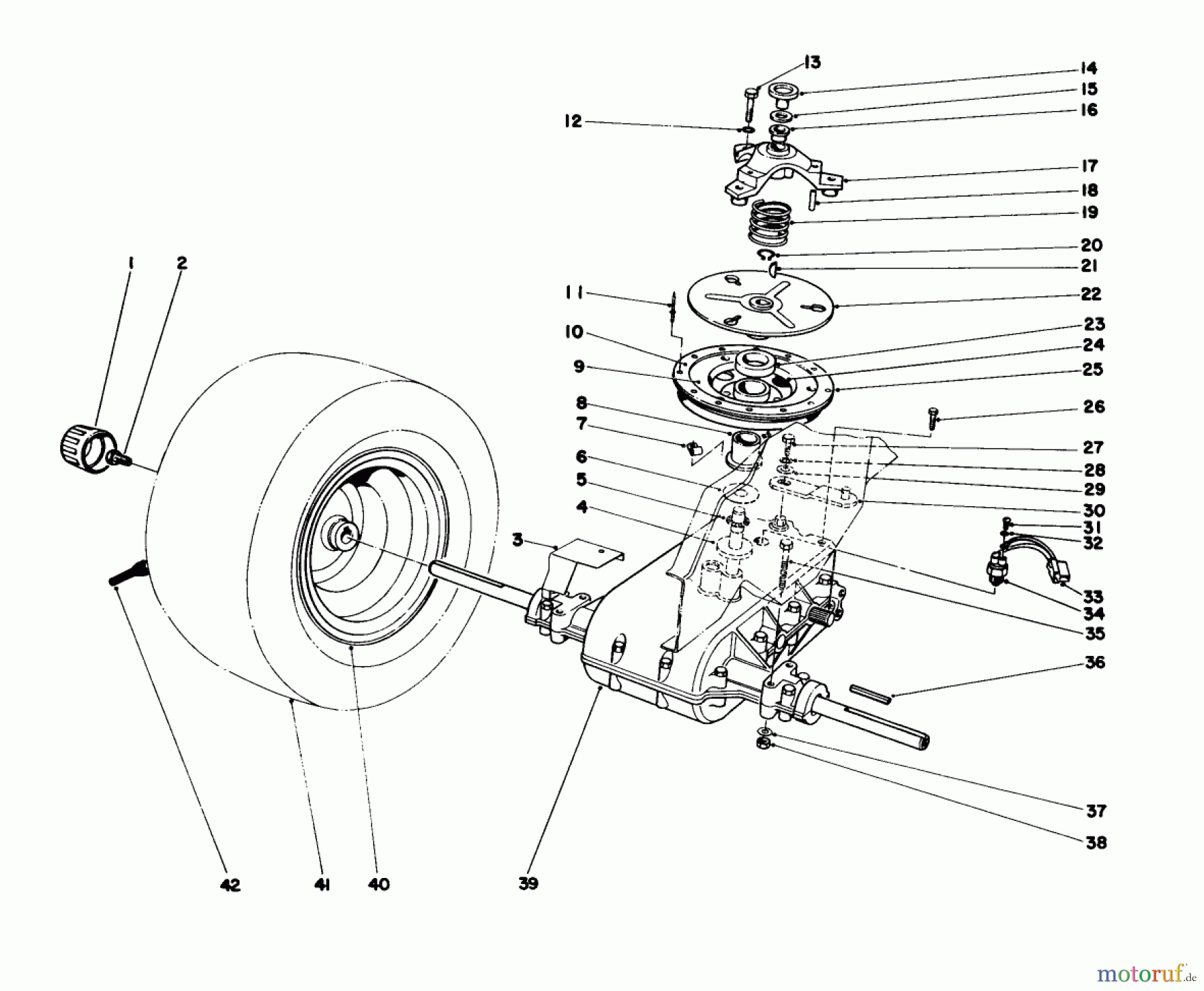  Toro Neu Mowers, Lawn & Garden Tractor Seite 1 57365 (11-38) - Toro 11-38 Pro Lawn Tractor, 1986 (6000001-6999999) TRANSAXLE & CLUTCH ASSEMBLY