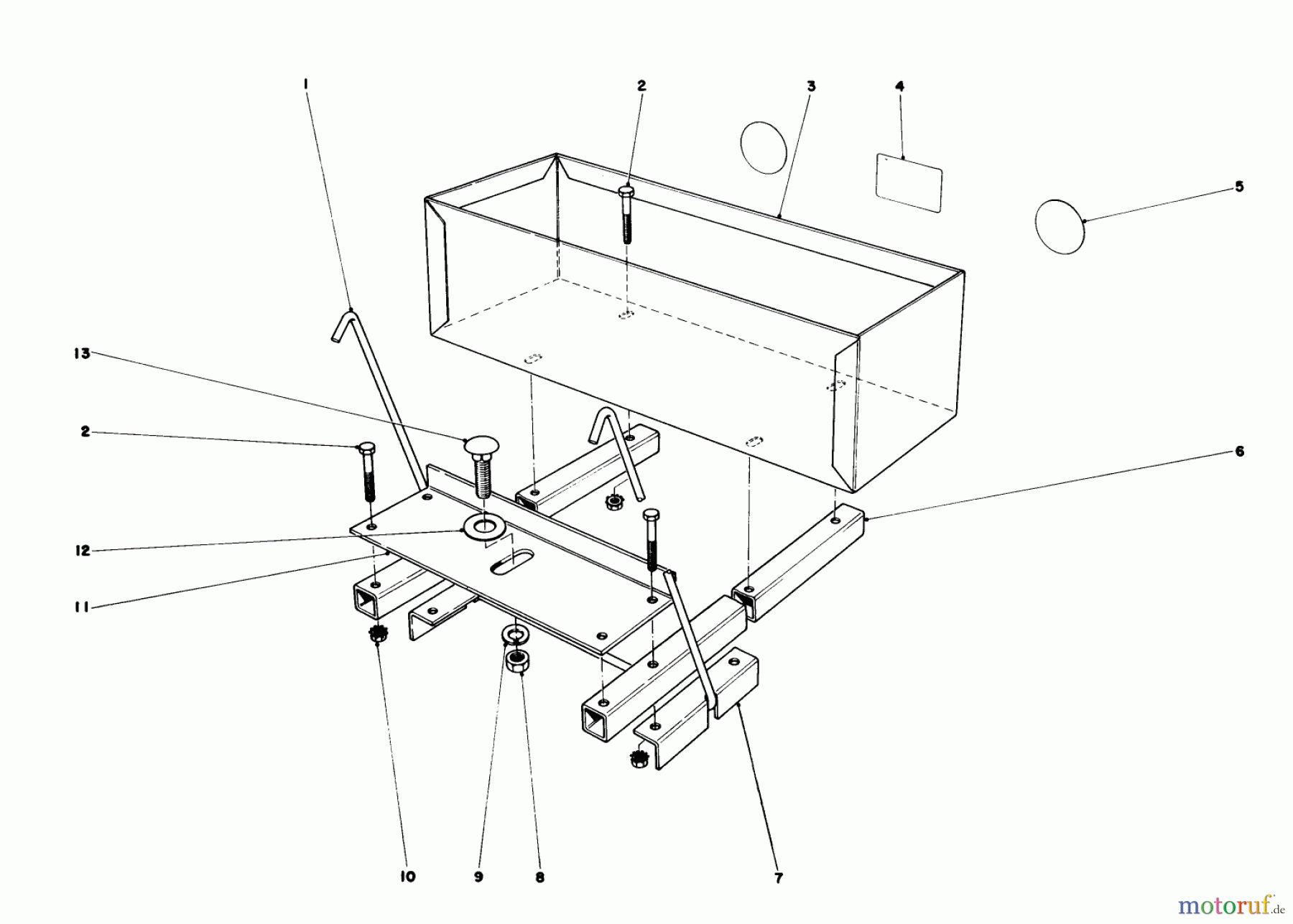  Toro Neu Mowers, Lawn & Garden Tractor Seite 1 57365 (11-38) - Toro 11-38 Pro Lawn Tractor, 1986 (6000001-6999999) WEIGHT BOX ASSEMBLY MODEL NO. 59138 (OPTIONAL)