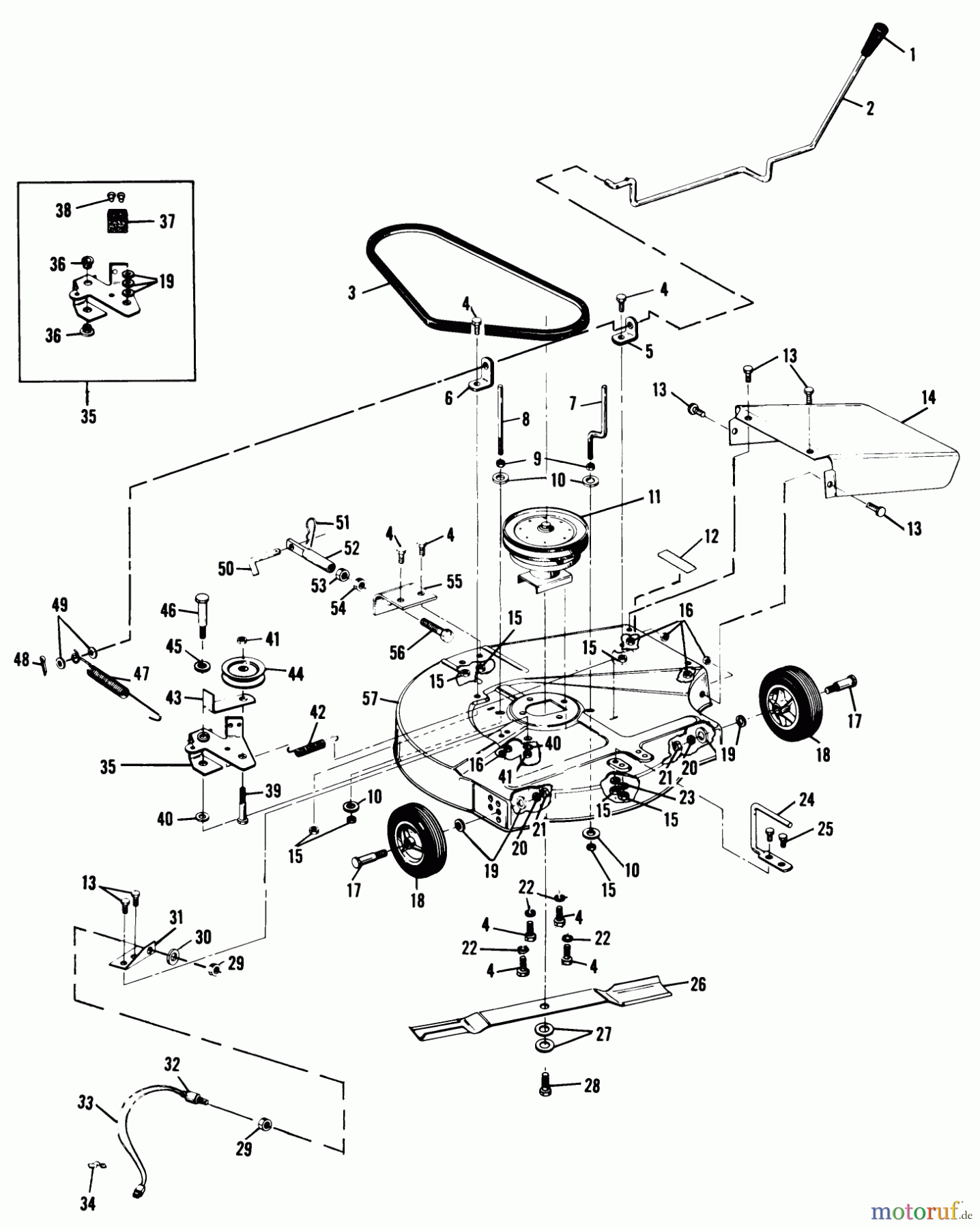 Toro Neu Mowers, Rear-Engine Rider 63-05BF01 (A-60) - Toro A-60 26