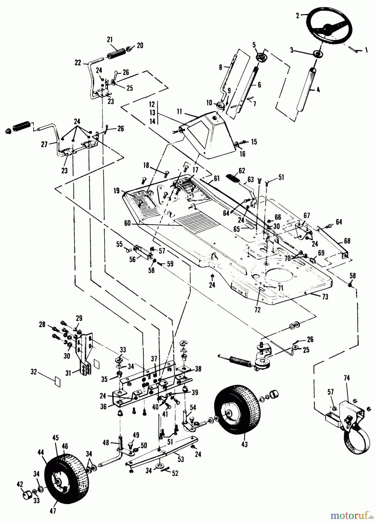 Toro Neu Mowers, Rear-Engine Rider 63-05BF01 (A-60) - Toro A-60 26