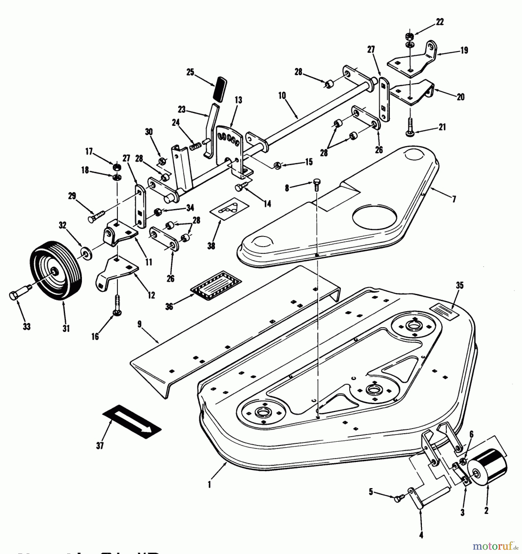Toro Neu Mowers, Deck Assembly Only 75-36MS02 - Toro 36