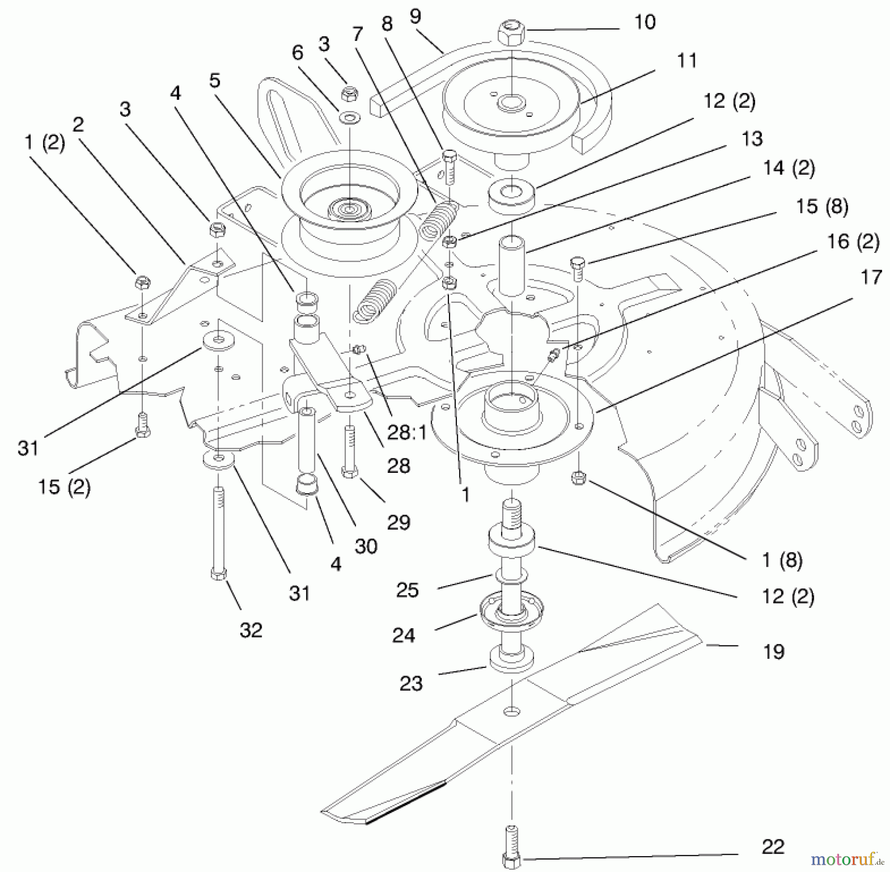 Toro Neu Mowers, Deck Assembly Only 78216 - Toro 38