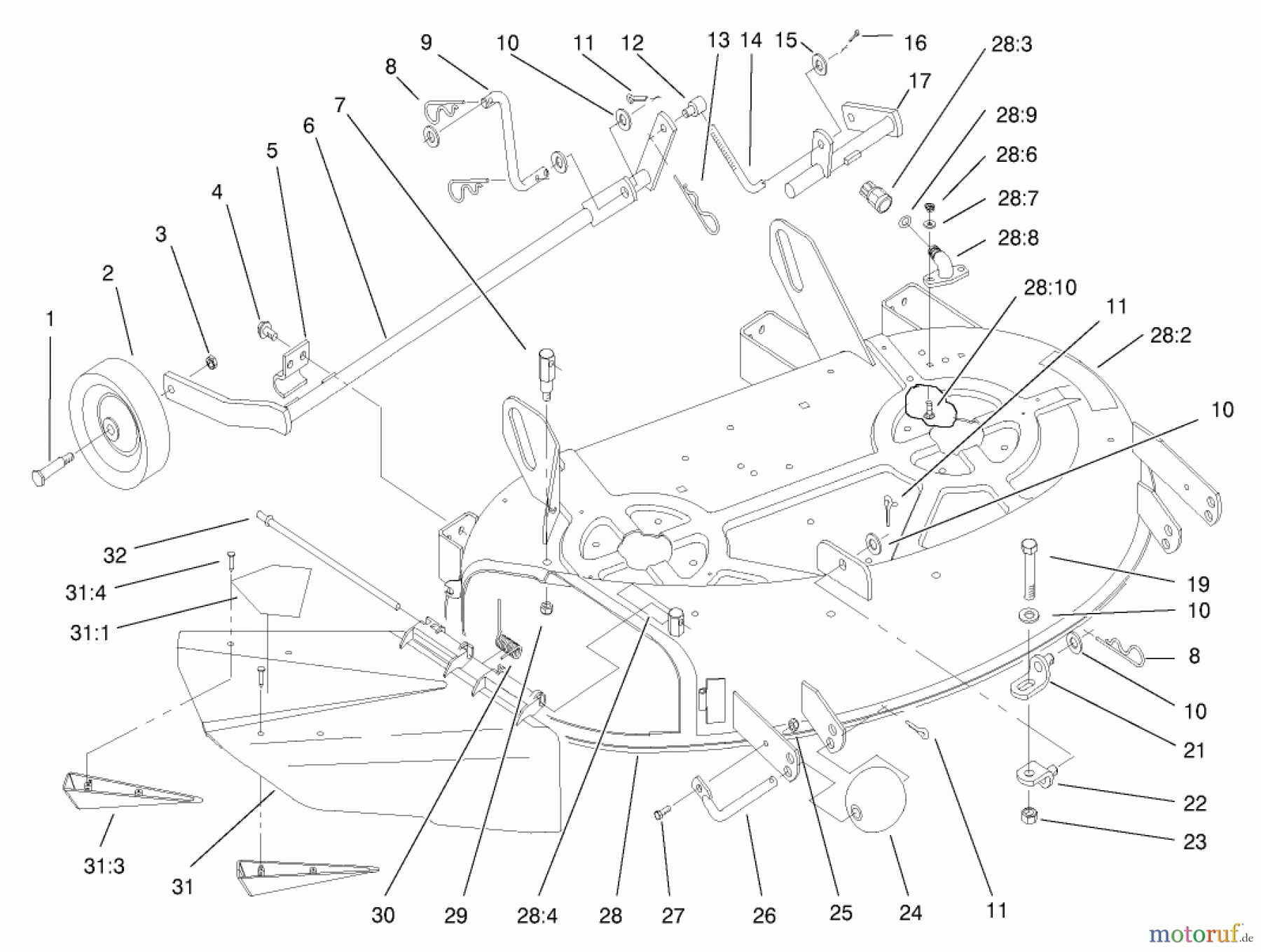 Toro Neu Mowers, Deck Assembly Only 78216 - Toro 38