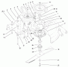 Toro 78216 - 38" Side Discharge Mower, 260 Series Lawn and Garden Tractors, 2002 (220000001-220999999) Ersatzteile BLADE, SPINDLE AND PULLEY ASSEMBLY
