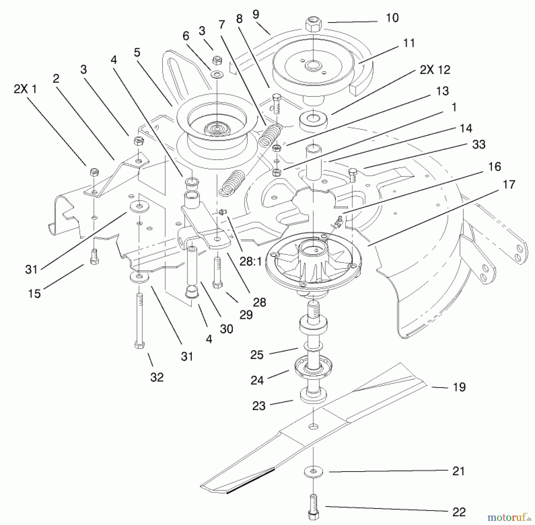 Toro Neu Mowers, Deck Assembly Only 78216 - Toro 38