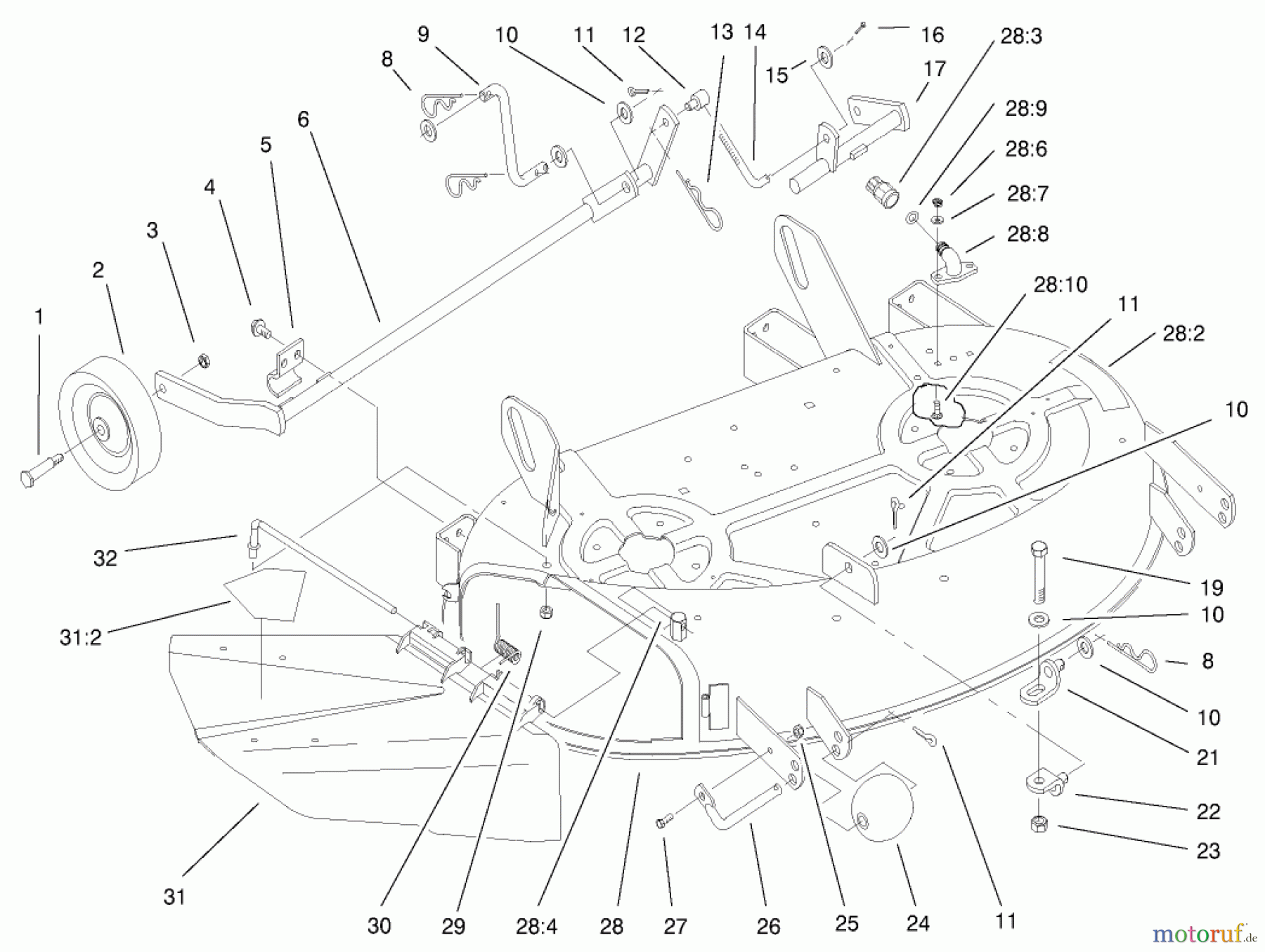 Toro Neu Mowers, Deck Assembly Only 78216 - Toro 38
