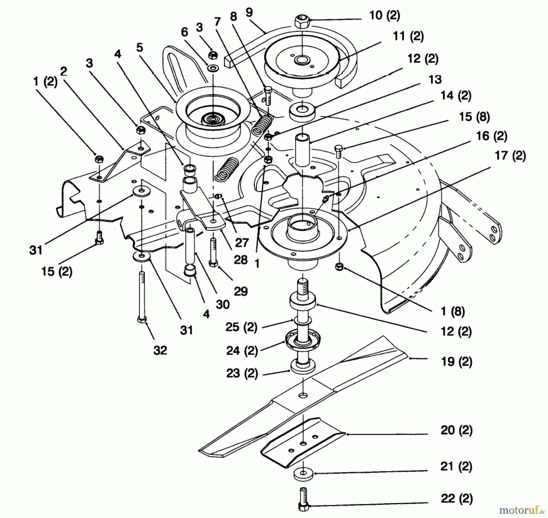 Toro Neu Mowers, Deck Assembly Only 78226 - Toro 38