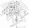 Toro 78218 - 38" Side Discharge Mower, 260 Series Yard Tractors, 1996 (6900001-6999999) Ersatzteile BLADE, SPINDLE, BELT & IDLER PULLEY