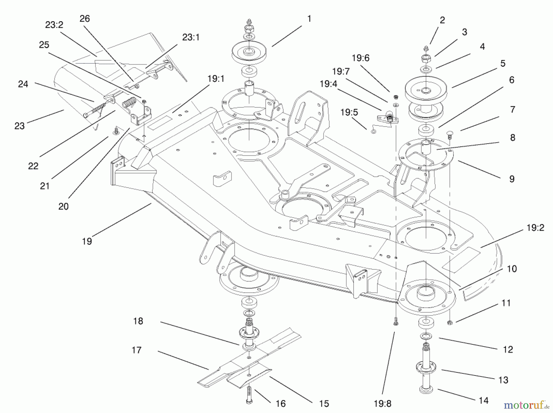 Toro Neu Mowers, Deck Assembly Only 78253 - Toro 52