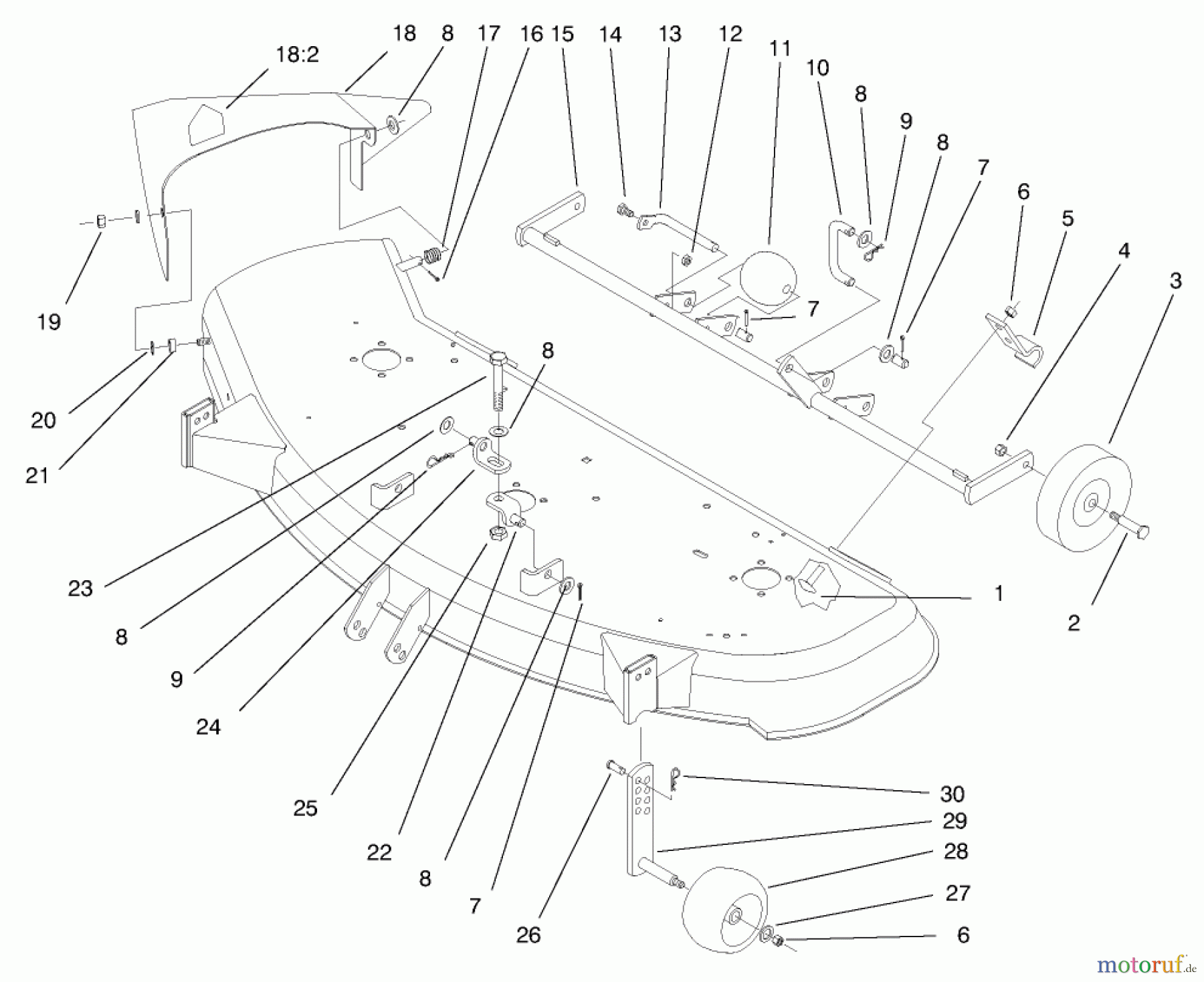 Toro Neu Mowers, Deck Assembly Only 78261 - Toro 48