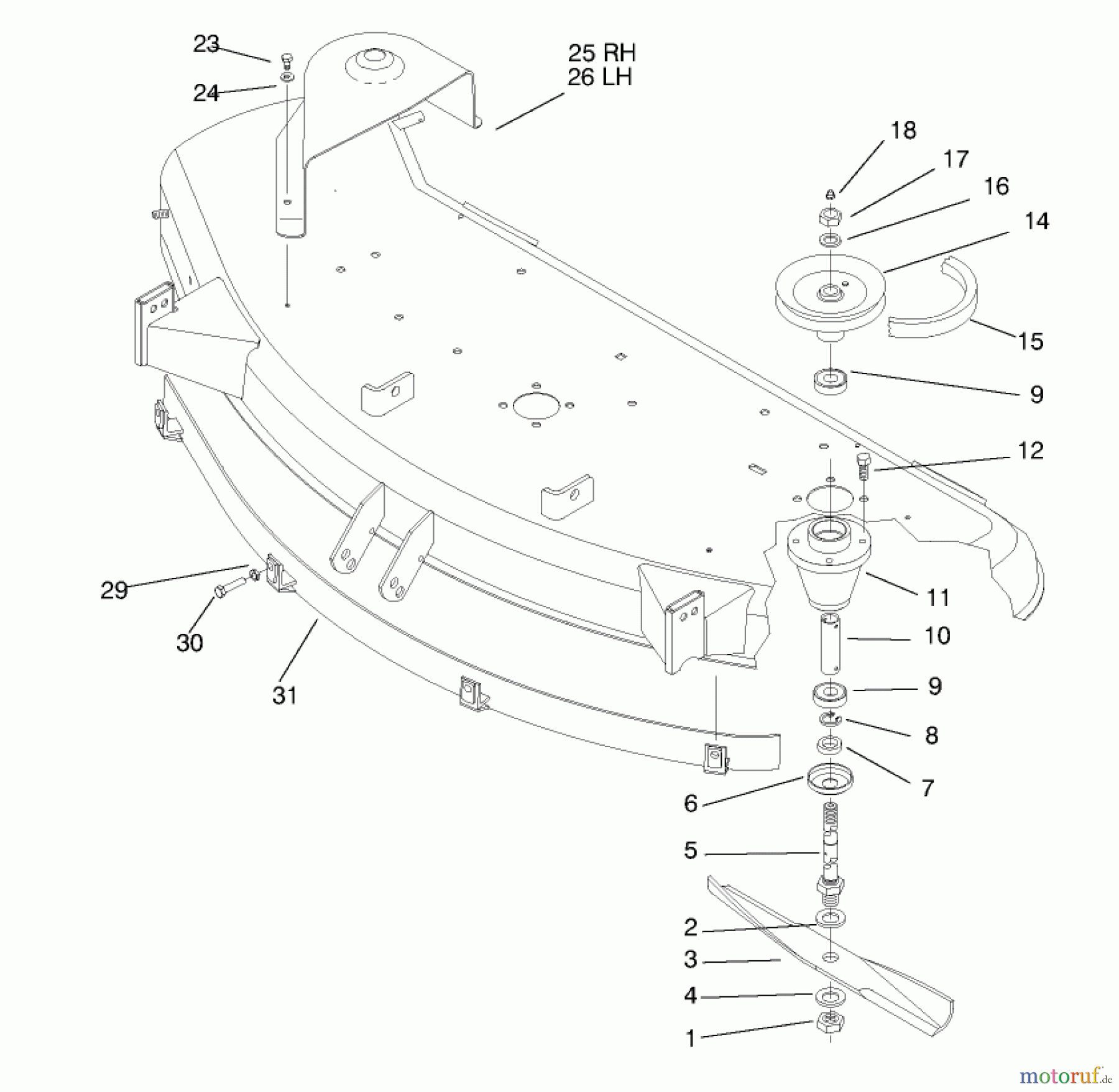 Toro Neu Mowers, Deck Assembly Only 78265 - Toro 48