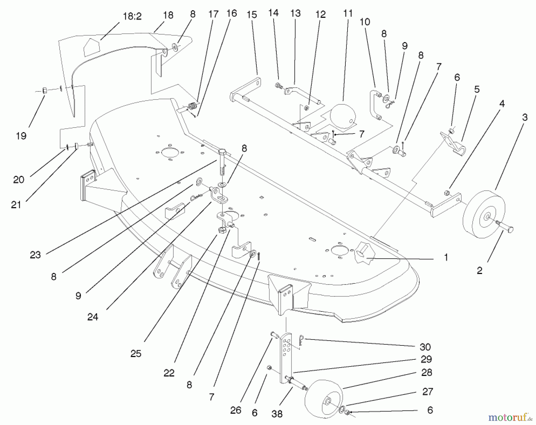 Toro Neu Mowers, Deck Assembly Only 78268 - Toro 48