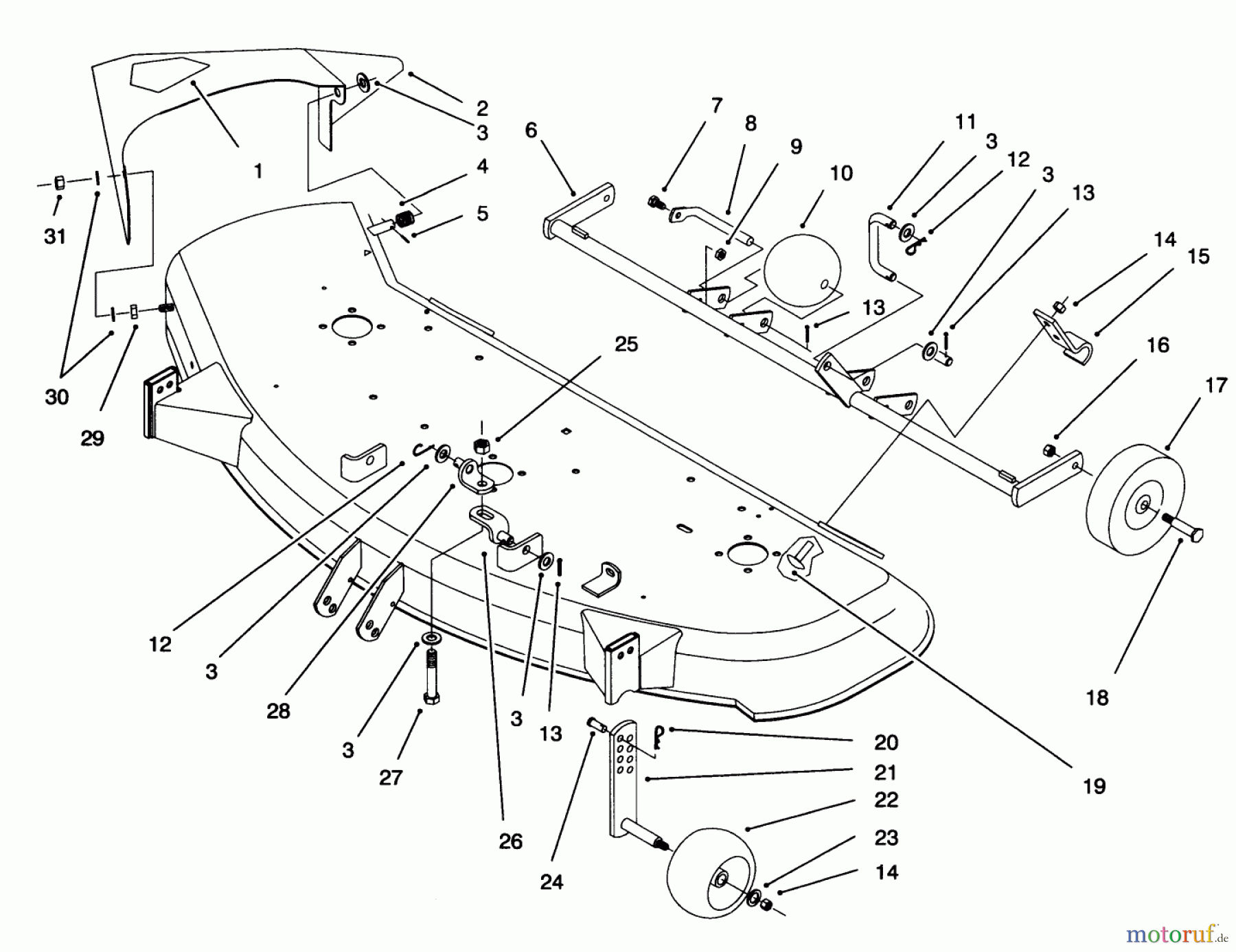 Toro Neu Mowers, Deck Assembly Only 78268 - Toro 48