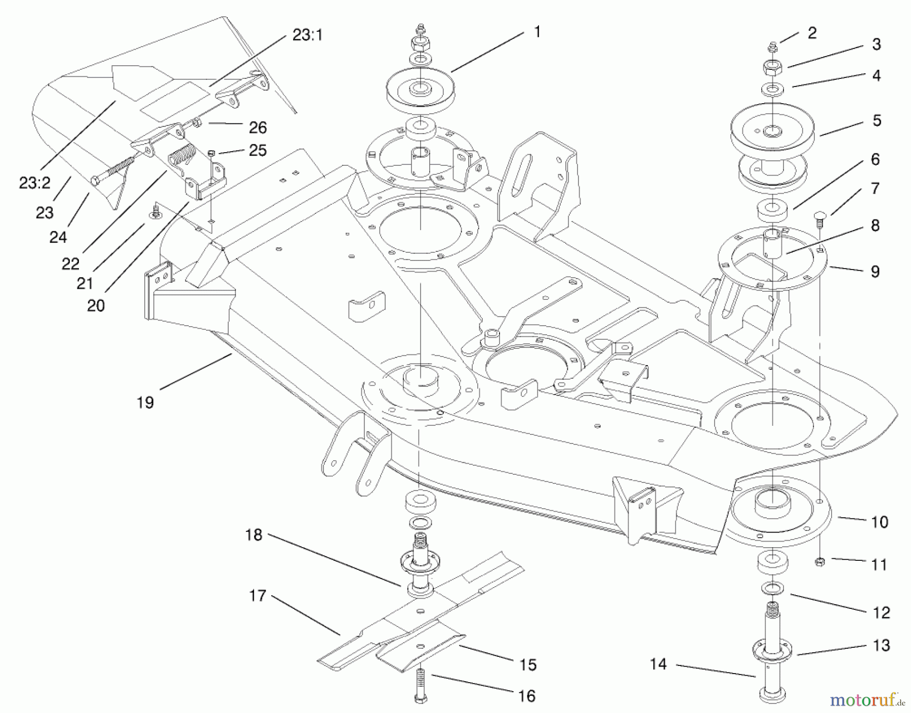 Toro Neu Mowers, Deck Assembly Only 78281 - Toro 52