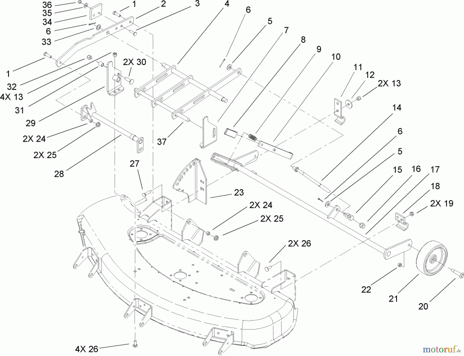 Toro Neu Mowers, Deck Assembly Only 78292 - Toro 42