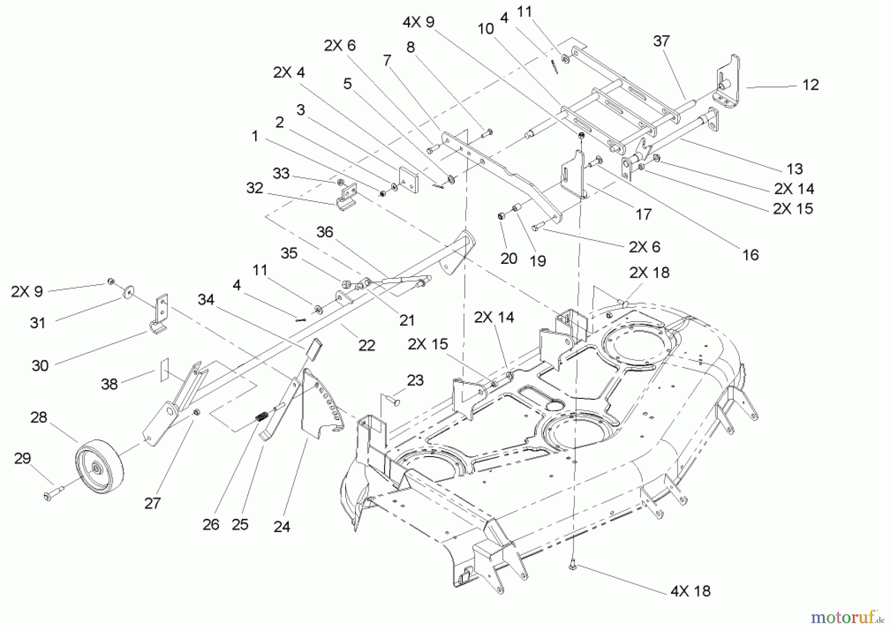 Toro Neu Mowers, Deck Assembly Only 78294 - Toro 52