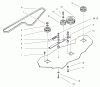 Toro 78305 - 36" Rear Discharge Mower, 300 Series GT Classic Tractors, 2002 (220000001-220999999) Ersatzteile SPINDLE DRIVE AND IDLER PULLEY ASSEMBLY