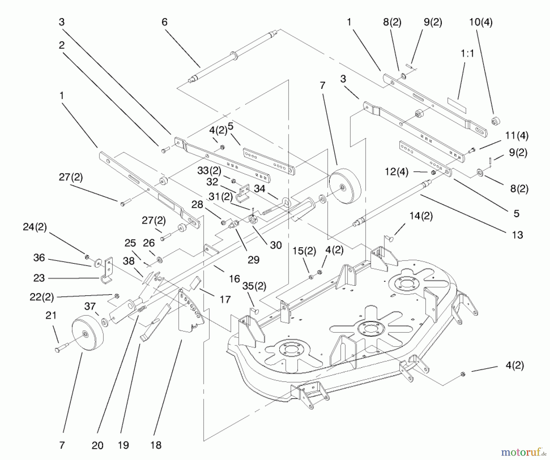 Toro Neu Mowers, Deck Assembly Only 78353 - Toro 42