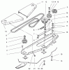Toro 78361 - 48" Side Discharge Mower, 300 Series GT Classic Tractors, 1998 (8900001-8999999) Ersatzteile BELT COVER, BELT, DRIVE & IDLER PULLEYS