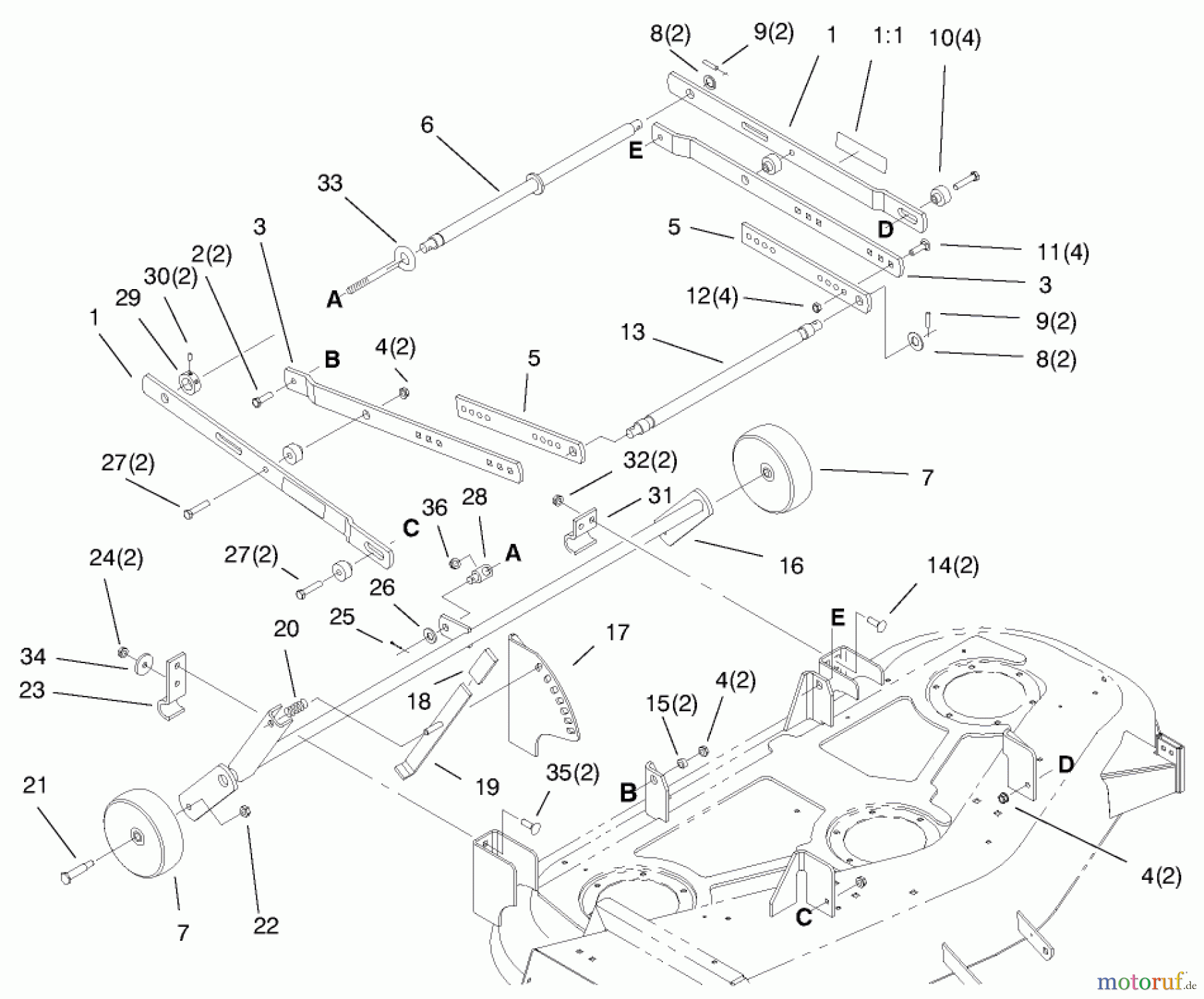 Toro Neu Mowers, Deck Assembly Only 78370 - Toro 52