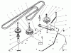 Toro 78390 - 60" Side Discharge Mower, 1996 (6900001-6999999) Ersatzteile DECK DRIVE BELT, IDLER AND SPINDLE PULLEY