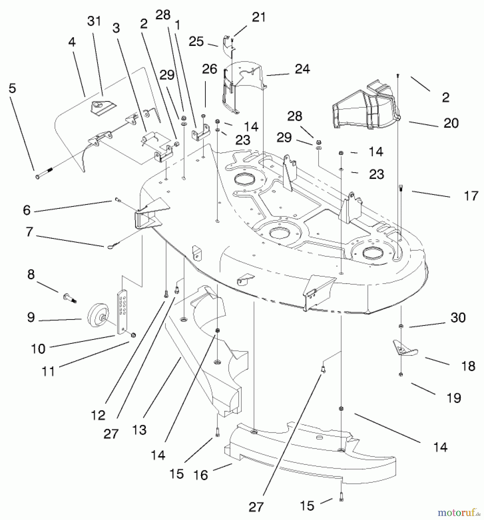 Toro Neu Mowers, Deck Assembly Only 79105 - Toro 44
