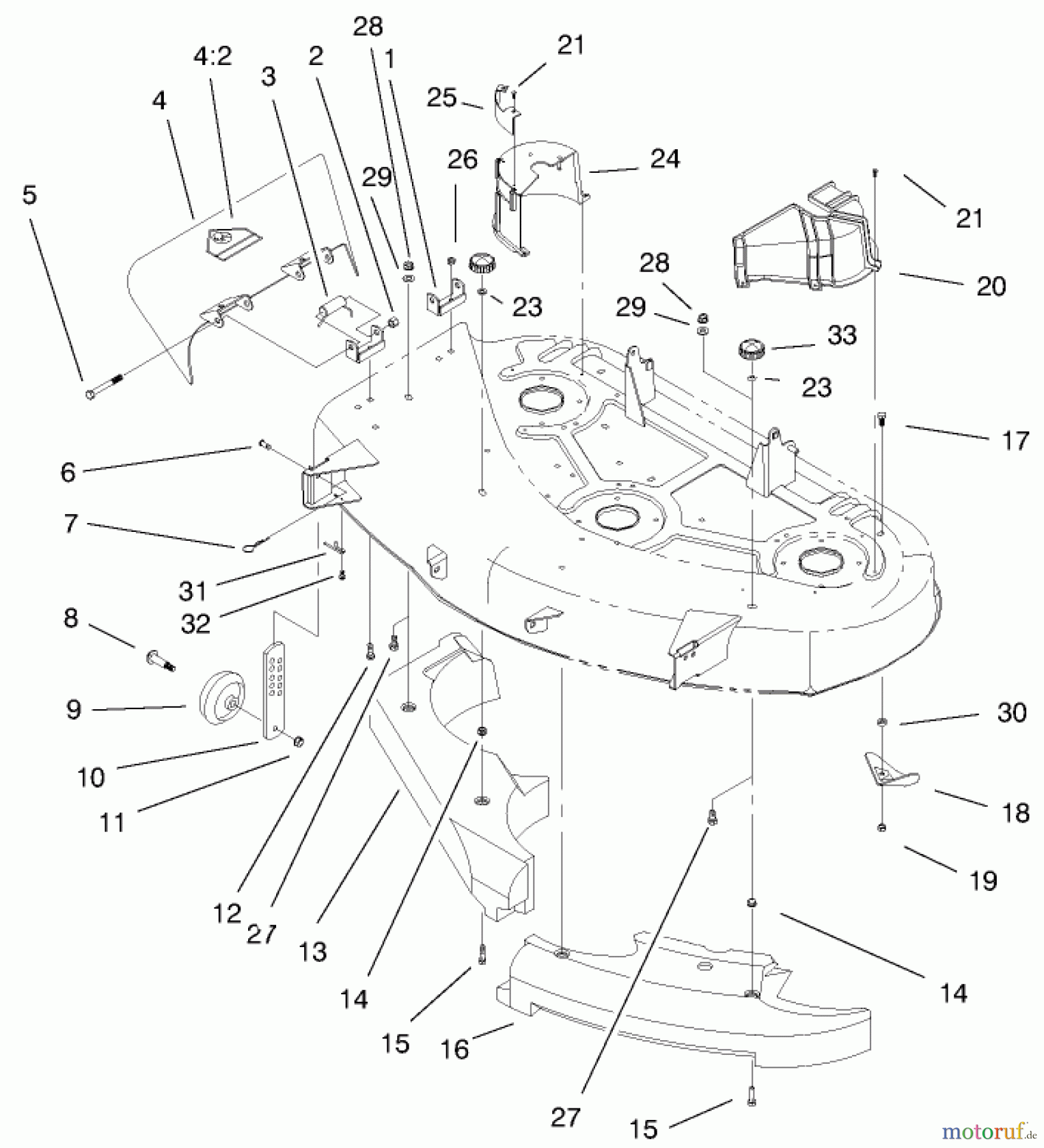  Toro Neu Mowers, Deck Assembly Only 79108 - Toro 44