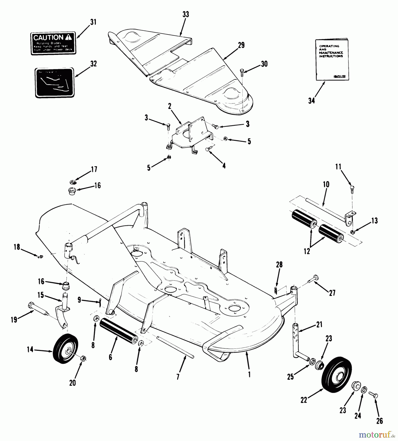 Toro Neu Mowers, Deck Assembly Only 95-36MS01 - Toro 36