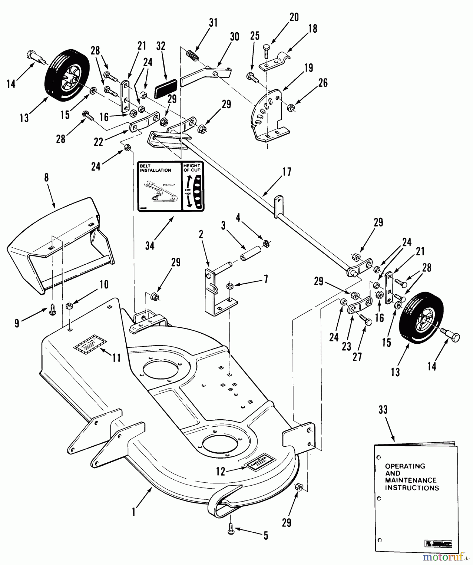 Toro Neu Mowers, Deck Assembly Only A5-32SB02 - Toro 32