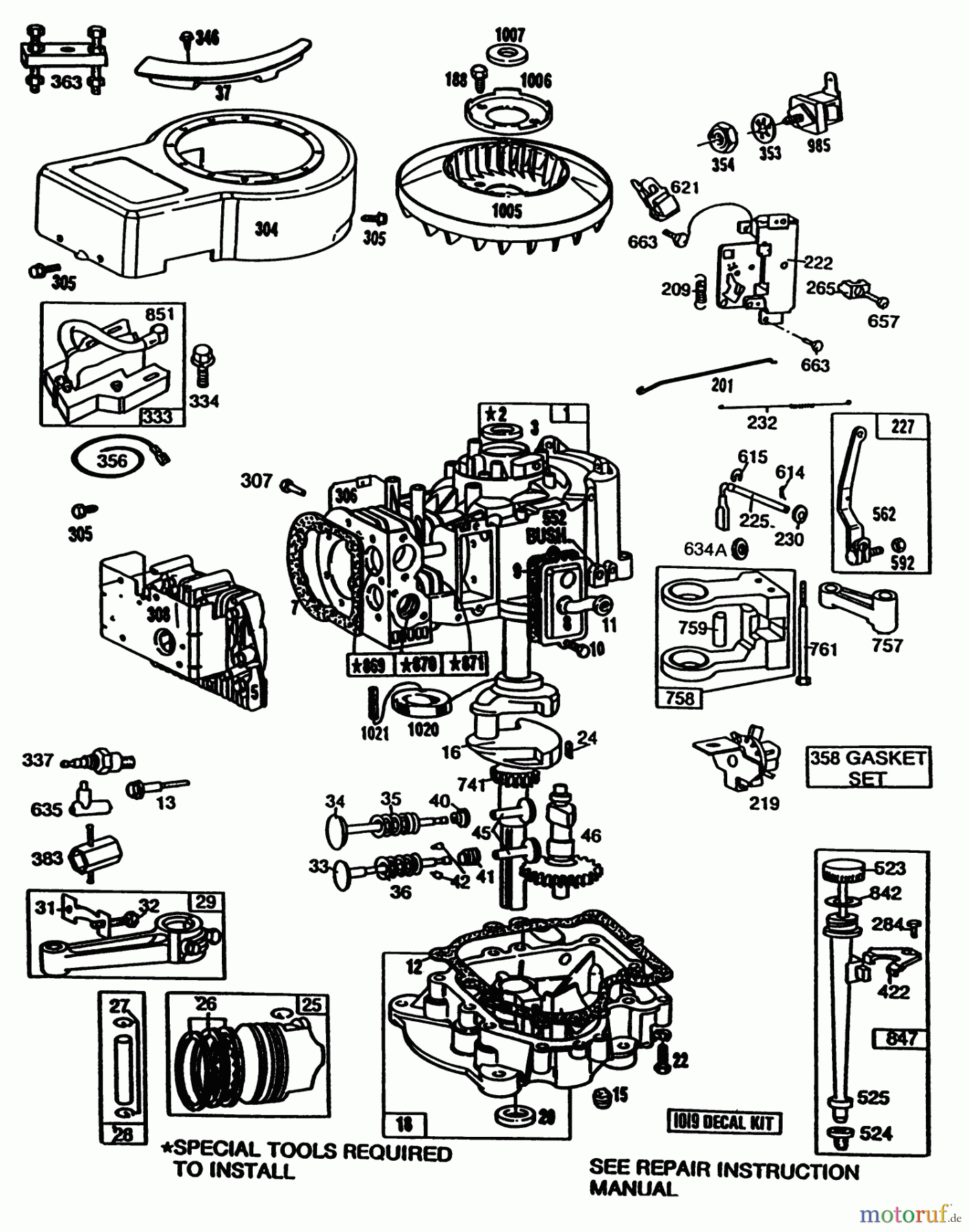 Toro Neu Mowers, Drive Unit Only 30102 - Toro Mid-Size Proline Gear Traction Unit, 12 hp, 1988 (8000001-8999999) BRIGGS & STRATTON MODEL NO. 281706-0186-01 #1