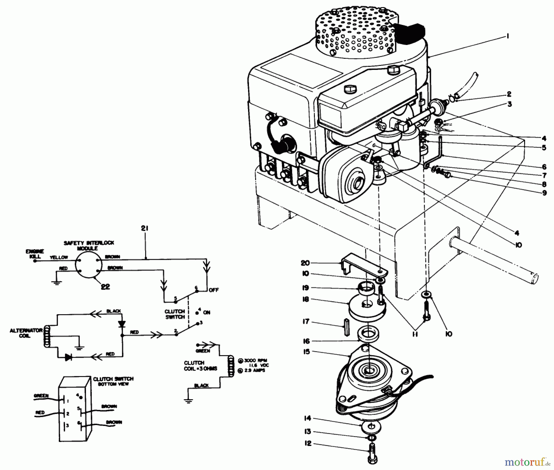 Toro Neu Mowers, Drive Unit Only 30102 - Toro Mid-Size Proline Gear Traction Unit, 12 hp, 1988 (8000001-8999999) ENGINE ASSEMBLY