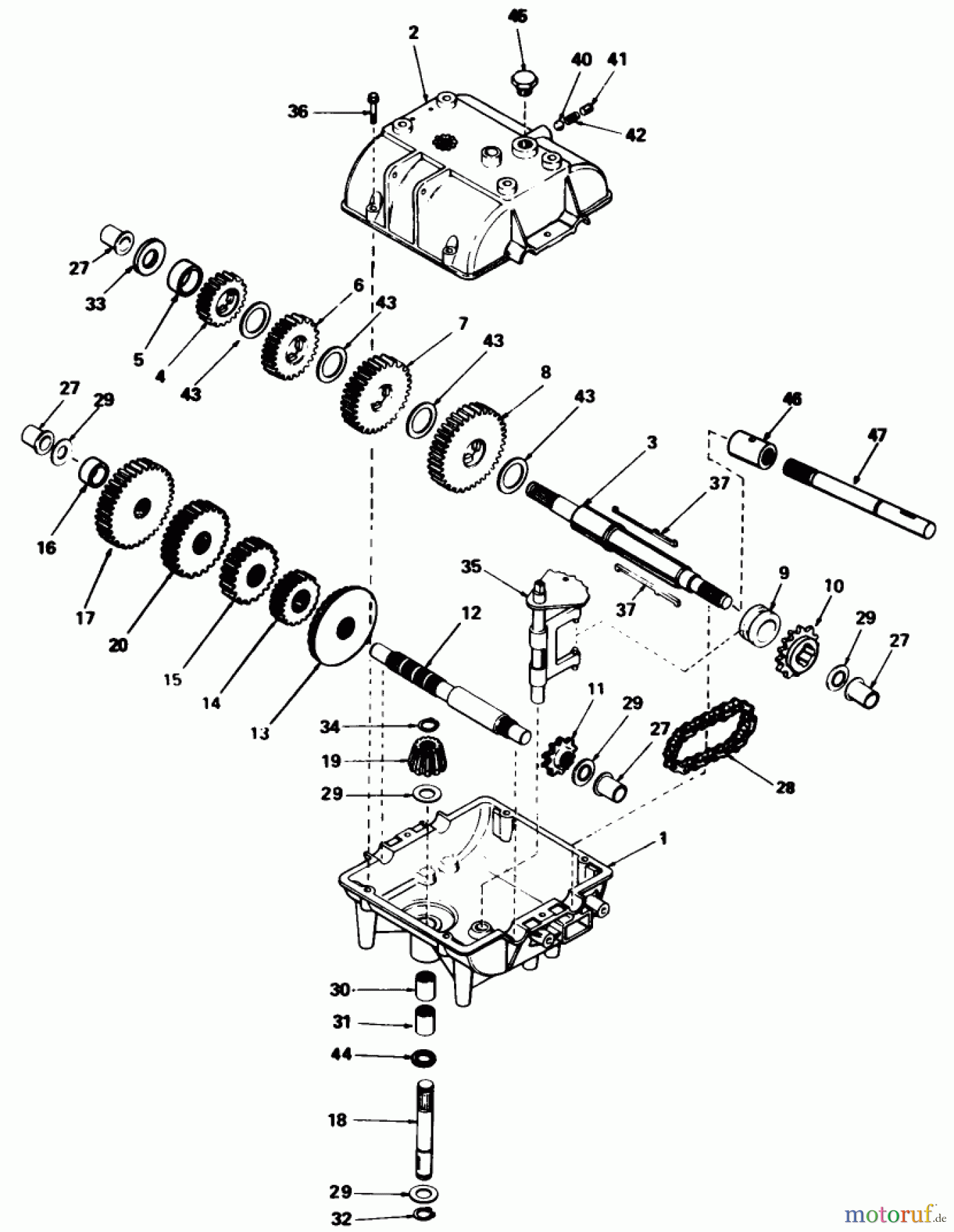 Toro Neu Mowers, Drive Unit Only 30102 - Toro Mid-Size Proline Gear Traction Unit, 12 hp, 1988 (8000001-8999999) PEERLESS TRANSMISSION MODEL NO. 787