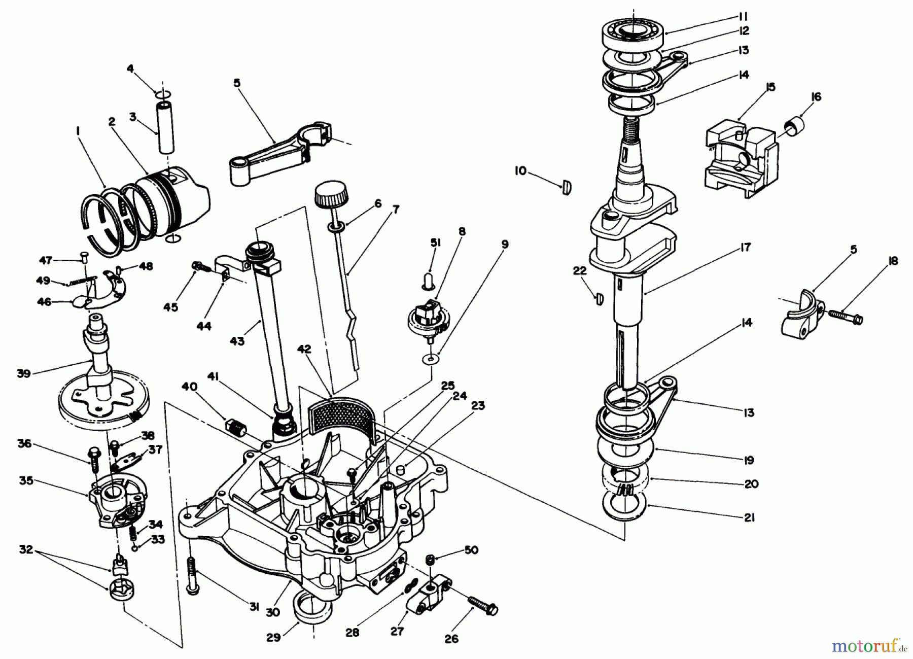 Toro Neu Mowers, Drive Unit Only 30106 - Toro Mid-Size Proline Gear Traction Unit, 12.5 hp, 1991 (1000001-1999999) CRANKCASE ASSEMBLY