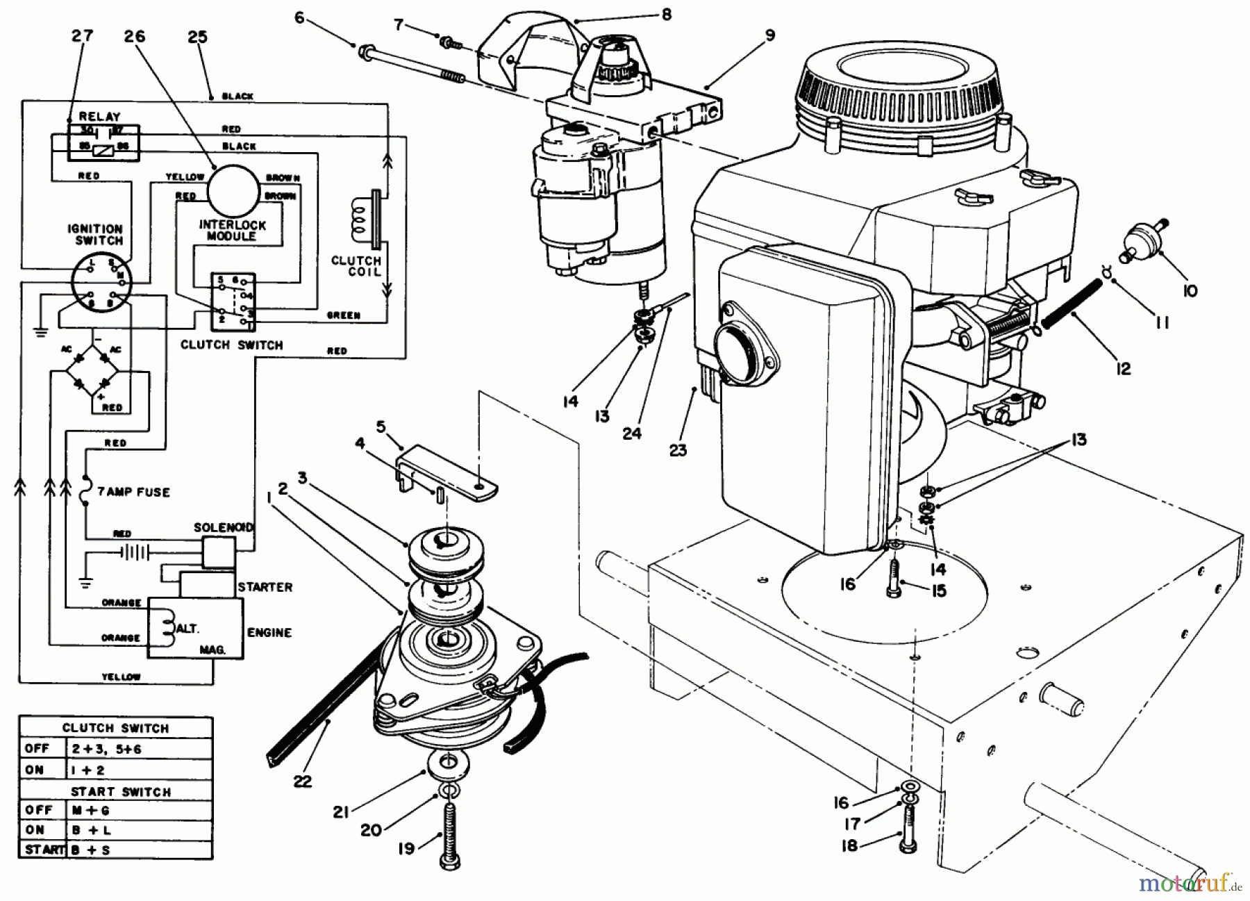 Toro Neu Mowers, Drive Unit Only 30106 - Toro Mid-Size Proline Gear Traction Unit, 12.5 hp, 1990 (0000001-0999999) ENGINE & CLUTCH ASSEMBLY