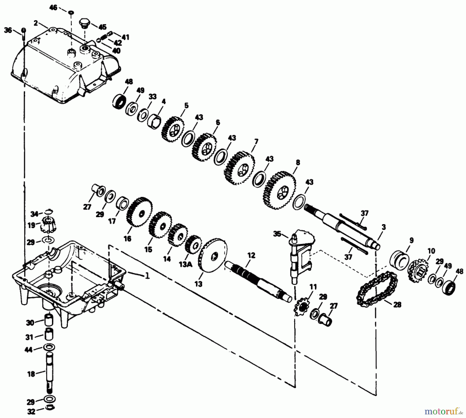 Toro Neu Mowers, Drive Unit Only 30106 - Toro Mid-Size Proline Gear Traction Unit, 12.5 hp, 1991 (1000001-1999999) PEERLESS TRANSMISSION MODEL NO. 700-039