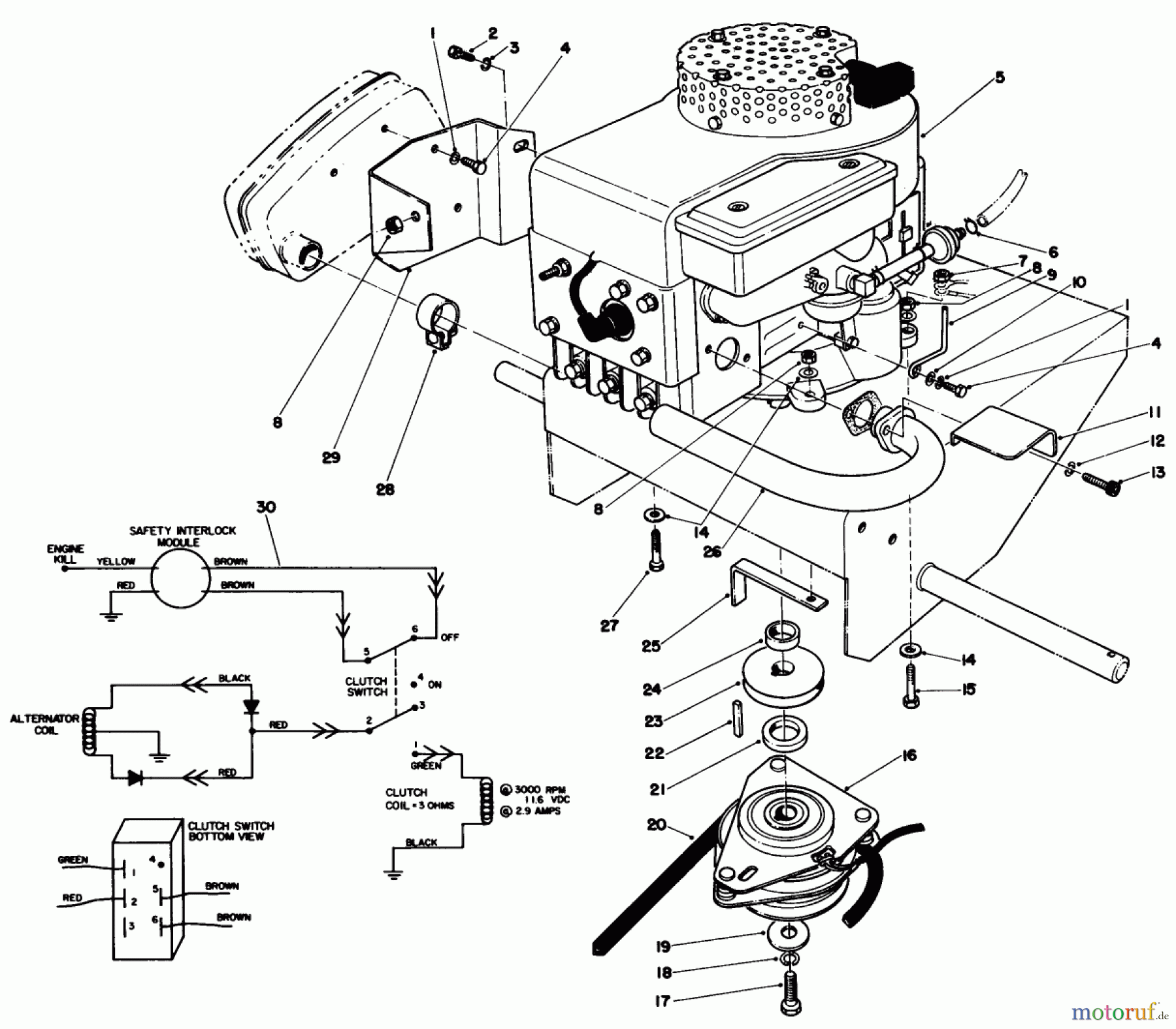  Toro Neu Mowers, Drive Unit Only 30111 - Toro Mid-Size Proline Gear Traction Unit, 11 hp, 1985 (5000001-5999999) ENGINE ASSEMBLY