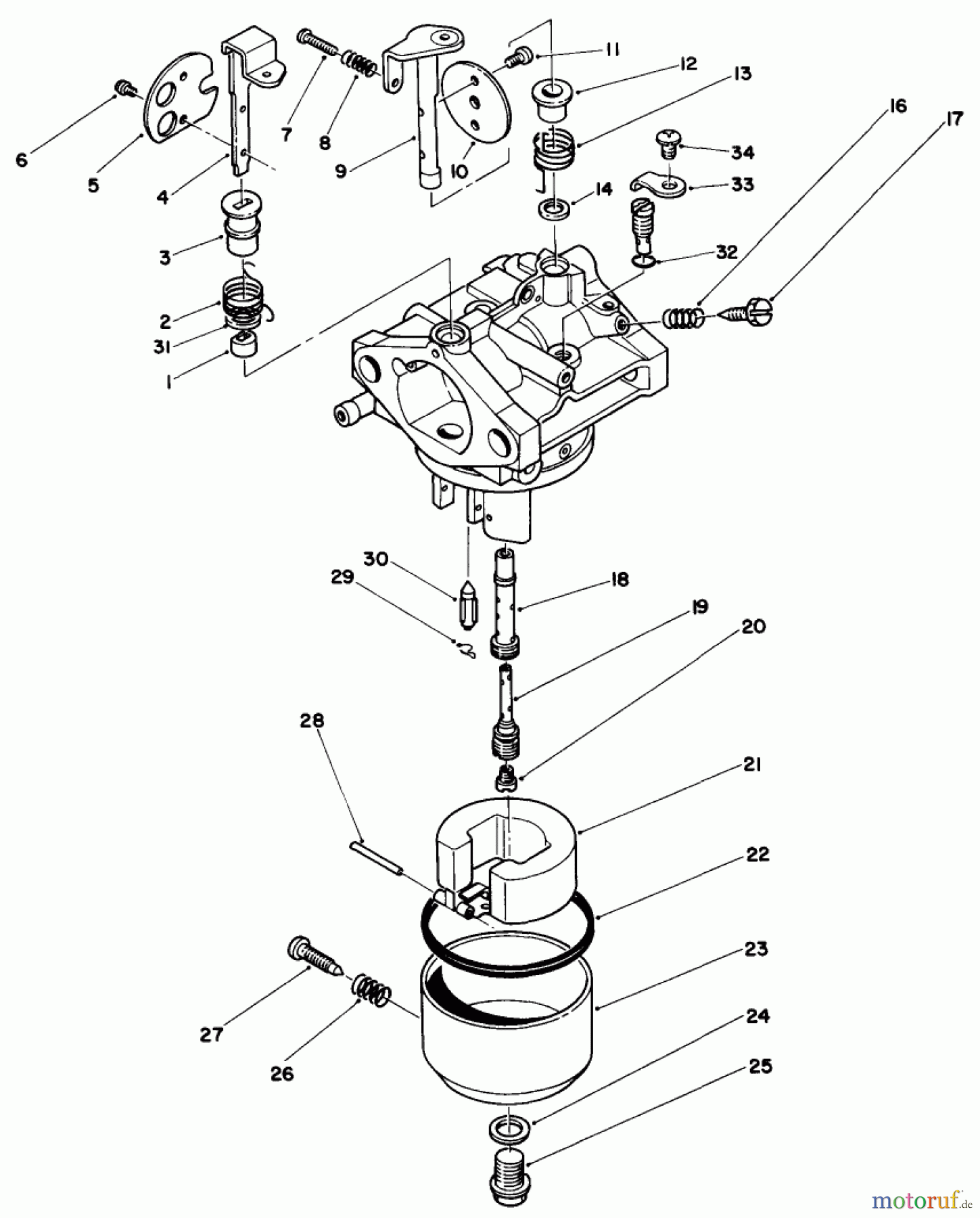Toro Neu Mowers, Drive Unit Only 30112 - Toro Mid-Size Proline Gear Traction Unit, 12.5 hp, 1988 (8000001-8999999) CARBURETOR ASSEMBLY