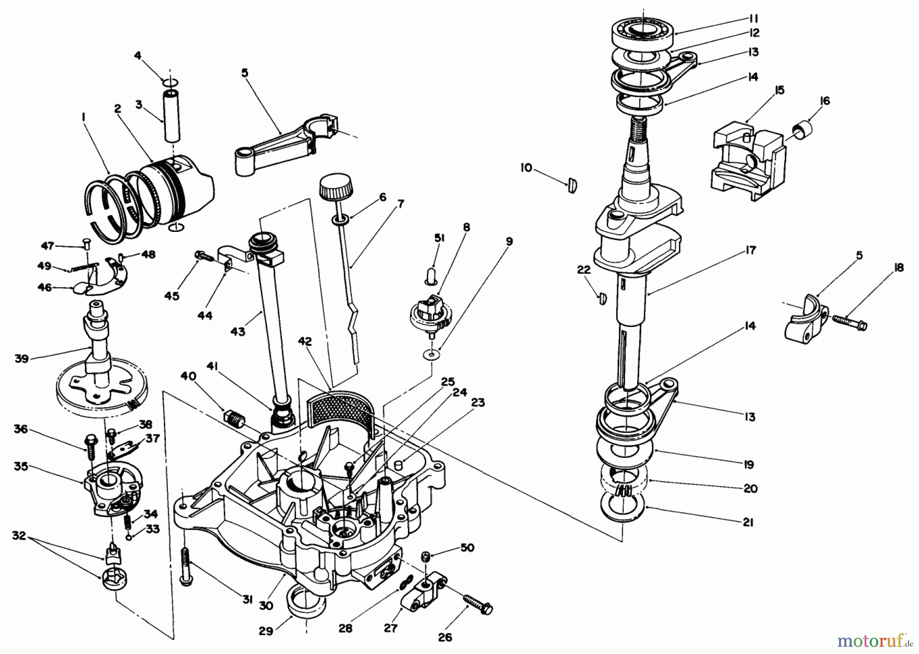 Toro Neu Mowers, Drive Unit Only 30112 - Toro Mid-Size Proline Gear Traction Unit, 12.5 hp, 1988 (8000001-8999999) CRANKCASE ASSEMBLY
