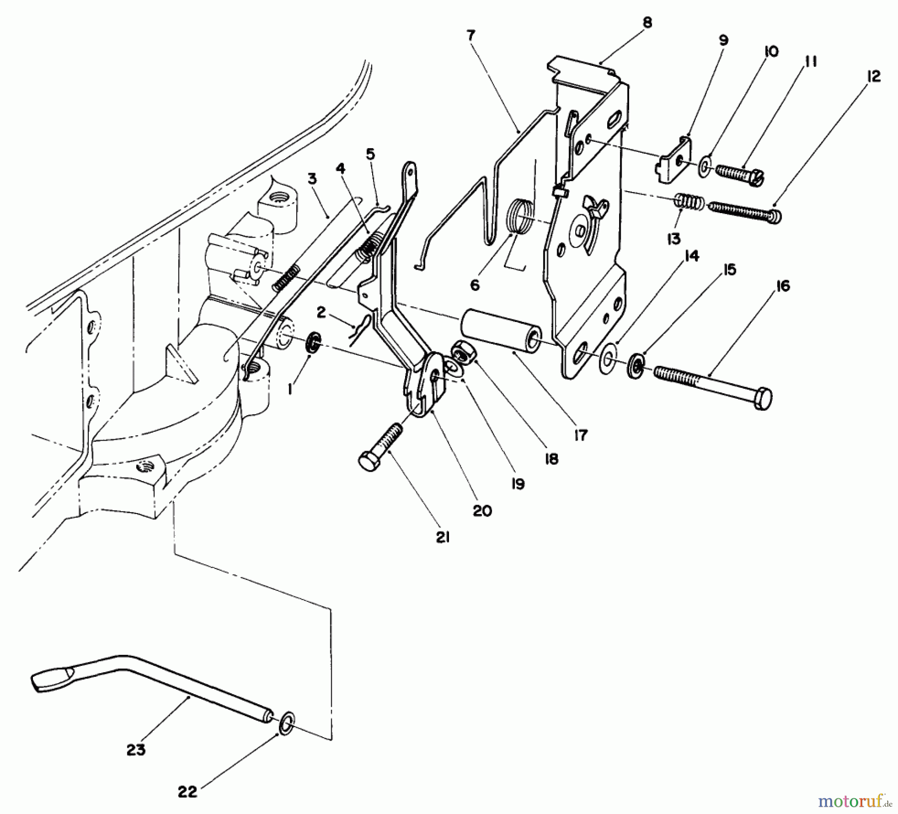 Toro Neu Mowers, Drive Unit Only 30112 - Toro Mid-Size Proline Gear Traction Unit, 12.5 hp, 1988 (8000001-8999999) GOVERNOR ASSEMBLY