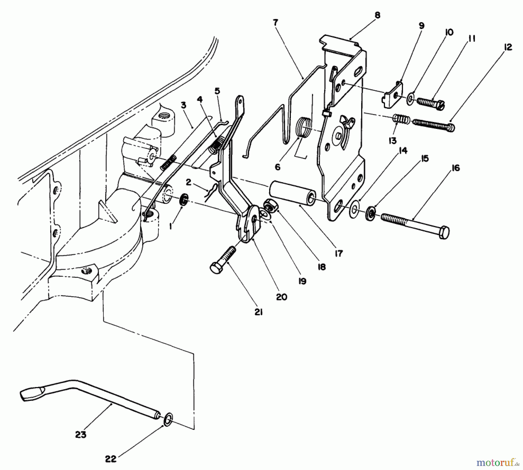 Toro Neu Mowers, Drive Unit Only 30112 - Toro Mid-Size Proline Gear Traction Unit, 12.5 hp, 1989 (9000001-9999999) GOVERNOR ASSEMBLY