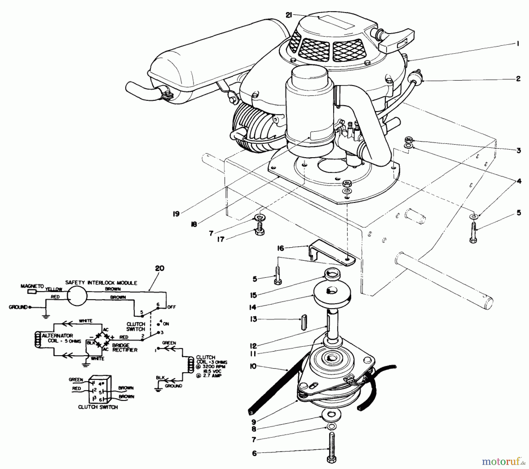 Toro Neu Mowers, Drive Unit Only 30113 - Toro Mid-Size Proline Gear Traction Unit, 8 hp, 1987 (7000001-7999999) ENGINE ASSEMBLY