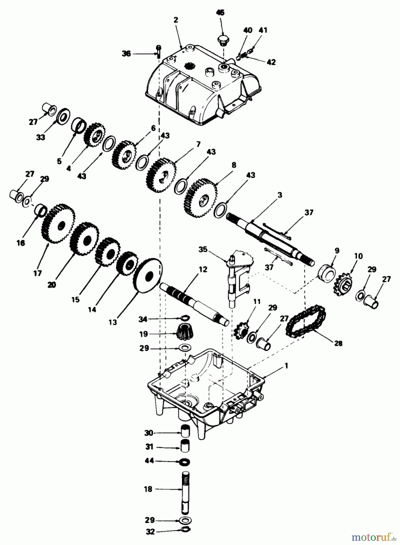Toro Neu Mowers, Drive Unit Only 30113 - Toro Mid-Size Proline Gear Traction Unit, 8 hp, 1987 (7000001-7999999) PEERLESS TRANSMISSION MODEL NO. 787