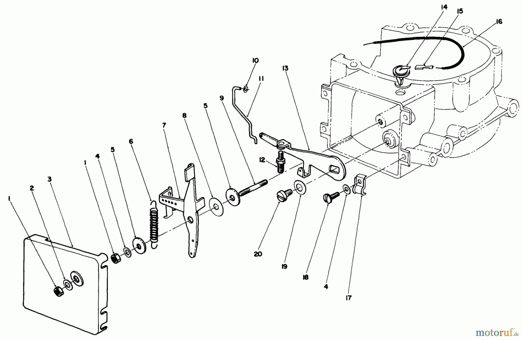 Toro Neu Mowers, Drive Unit Only 30113 - Toro Mid-Size Proline Gear Traction Unit, 8 hp, 1988 (8000001-8999999) GOVERNOR ASSEMBLY