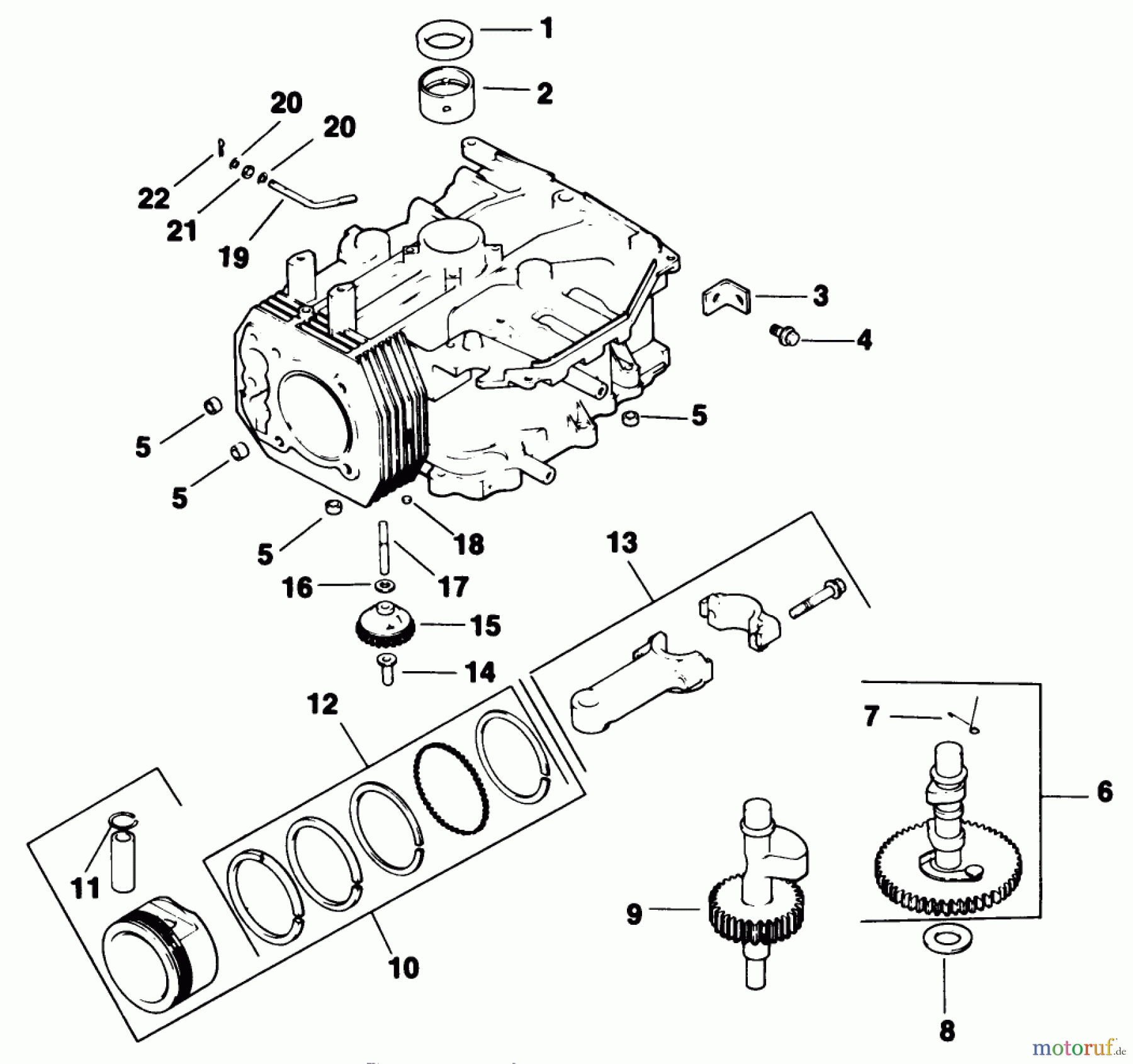 Toro Neu Mowers, Drive Unit Only 30114 - Toro Mid-Size Proline Gear Traction Unit, 14 hp, 1991 (1000001-1999999) CRANKCASE-ENGINE KOHLER MODEL NO. CV14T-1412