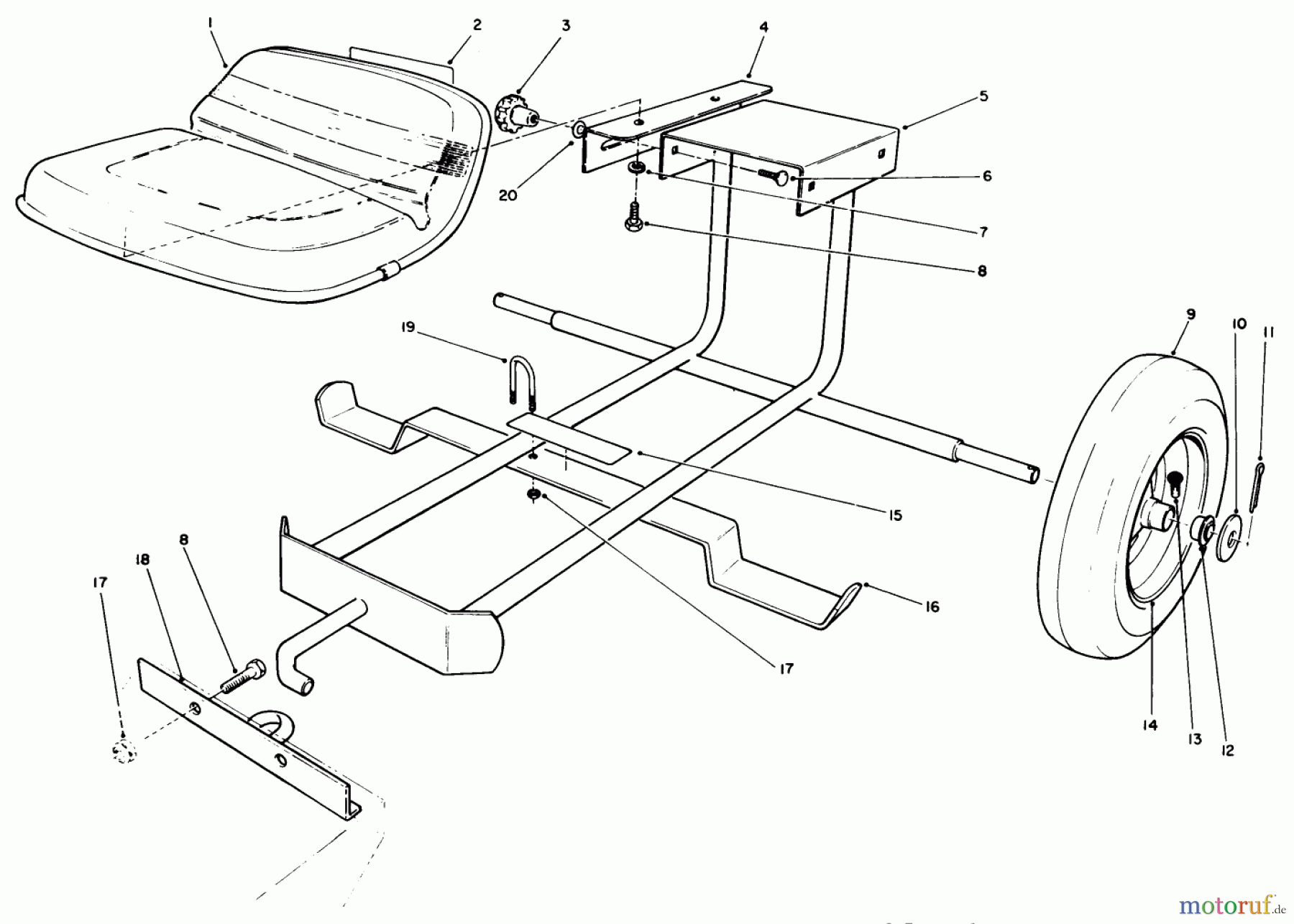 Toro Neu Mowers, Drive Unit Only 30114 - Toro Mid-Size Proline Gear Traction Unit, 14 hp, 1991 (1000001-1999999) SULKY KIT MODEL NO.30122 (OPTIONAL)