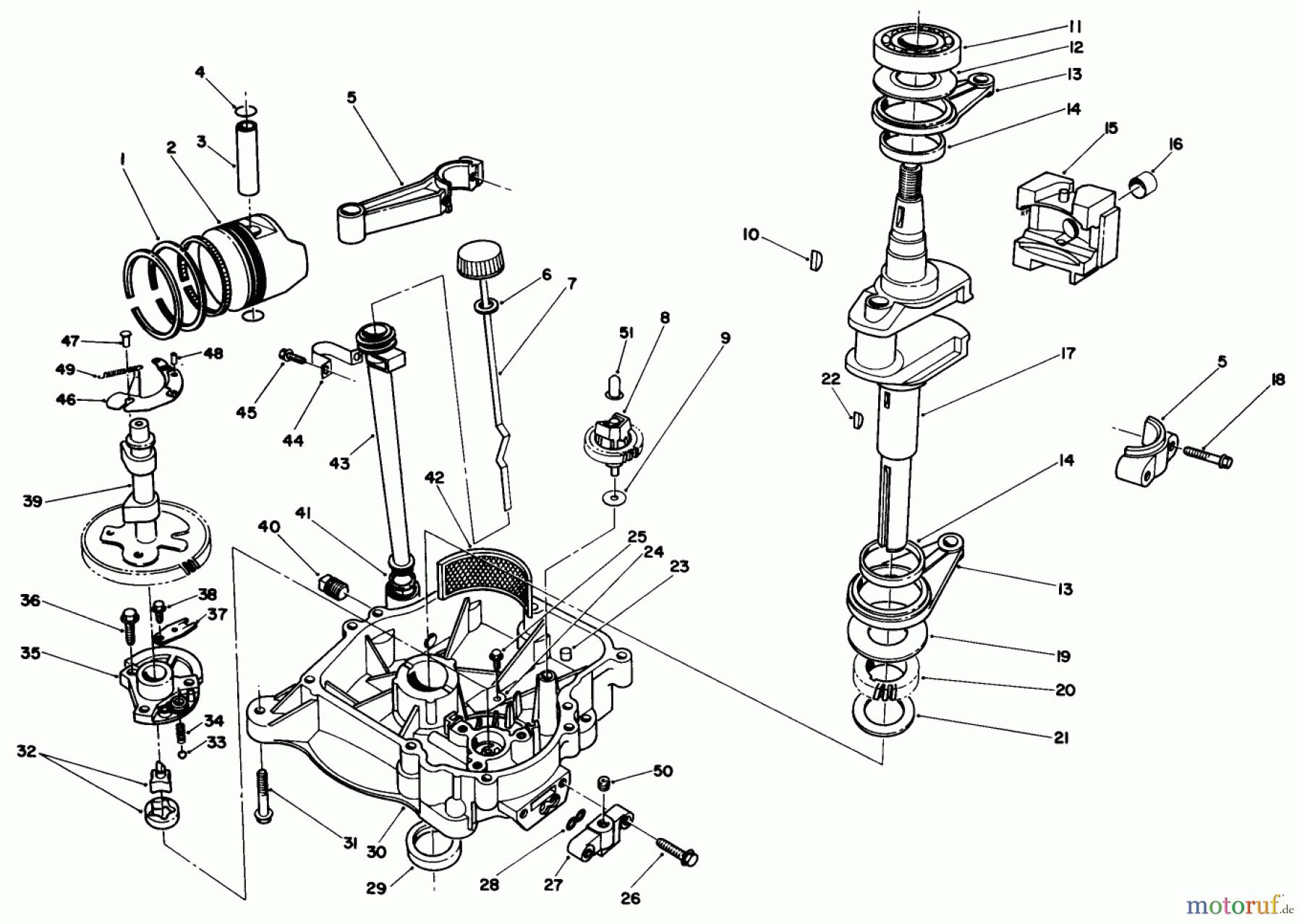 Toro Neu Mowers, Drive Unit Only 30115 - Toro Mid-Size Proline Gear Traction Unit, 12.5 hp, 1990 (0000001-0999999) CRANKCASE ASSEMBLY