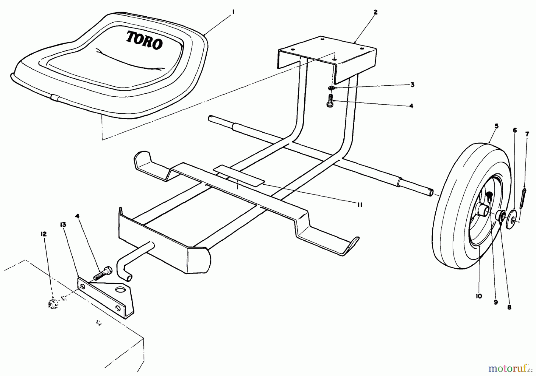 Toro Neu Mowers, Drive Unit Only 30116 - Toro Mid-Size Proline Gear Traction Unit, 16 hp, 1986 (6000001-6999999) SULKY KIT MODEL NO. 30122 (OPTIONAL)