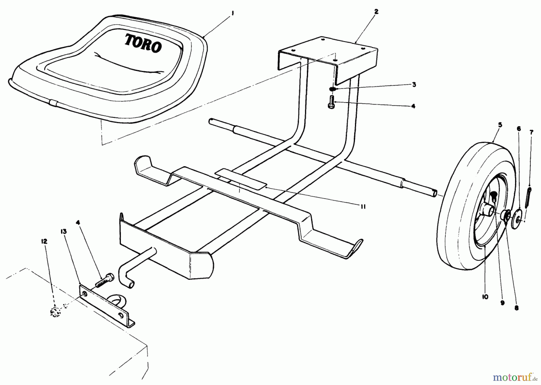  Toro Neu Mowers, Drive Unit Only 30116 - Toro Mid-Size Proline Gear Traction Unit, 16 hp, 1989 (9000001-9999999) SULKY KIT MODEL NO. 30122 (OPTIONAL)