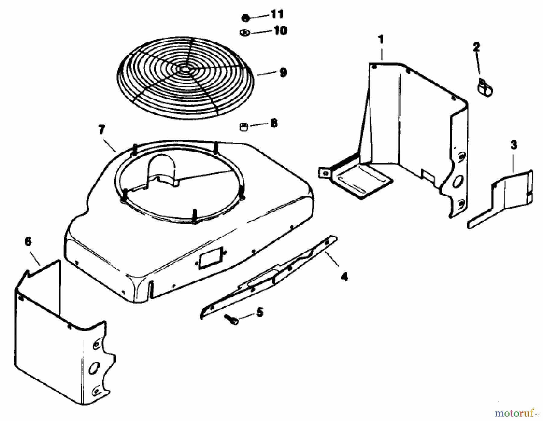 Toro Neu Mowers, Drive Unit Only 30117 - Toro Mid-Size Proline Gear Traction Unit, 16 hp, 1990 (0000001-0999999) BAFFLES & SHROUD-ENGINE KOHLER MODEL NO. MV16S-TYPE 56511