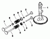 Toro 30117 - Mid-Size Proline Gear Traction Unit, 16 hp, 1990 (0000001-0999999) Ersatzteile CAMSHAFT & VALVES-ENGINE KOHLER MODEL NO. MV16S-TYPE 56511